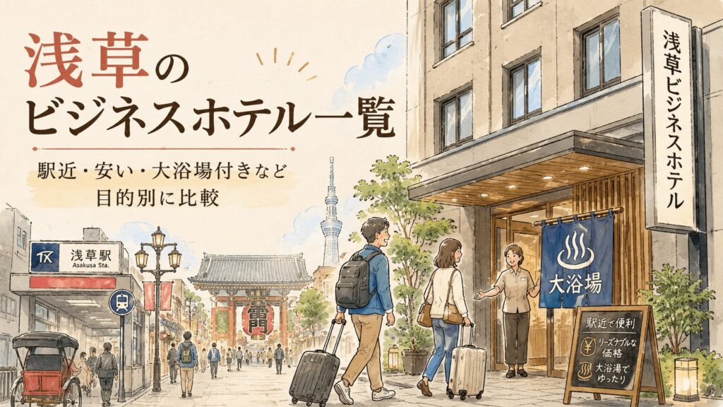 浅草のビジネスホテル一覧｜駅近・安い・大浴場付きなど目的別に比較