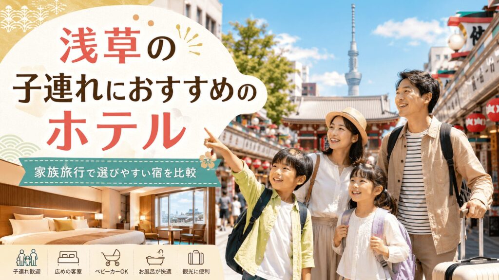 浅草の子連れにおすすめのホテル6選|家族4人・添い寝・キッチン付きで比較