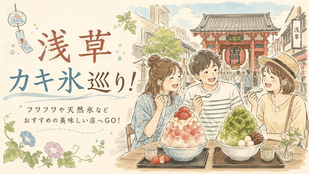 浅草カキ氷巡り!フワフワや天然氷などおすすめの美味しい店へGO!