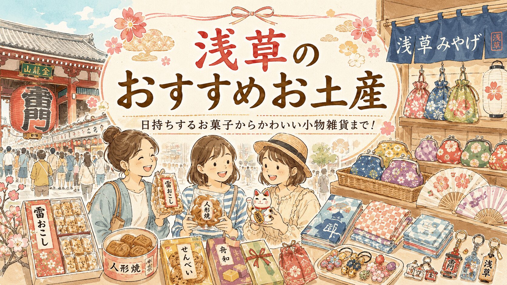 浅草仲見世 日本 お面 女