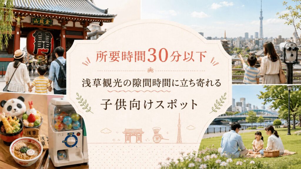 【所要時間30分以下】浅草観光の隙間時間に立ち寄れる子供向けスポット