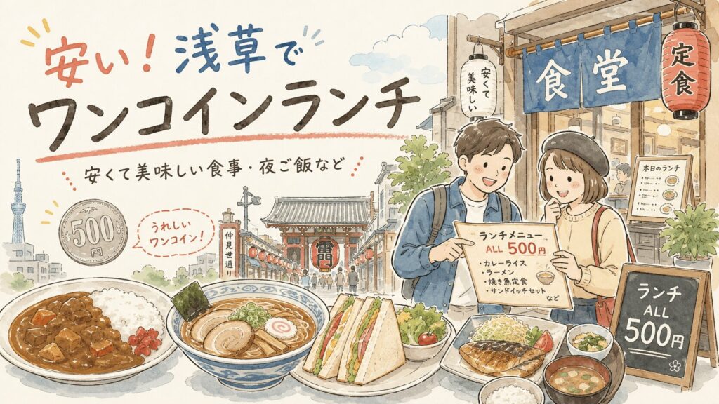 安い!浅草でワンコインランチや安くて美味しい食事・夜ご飯など