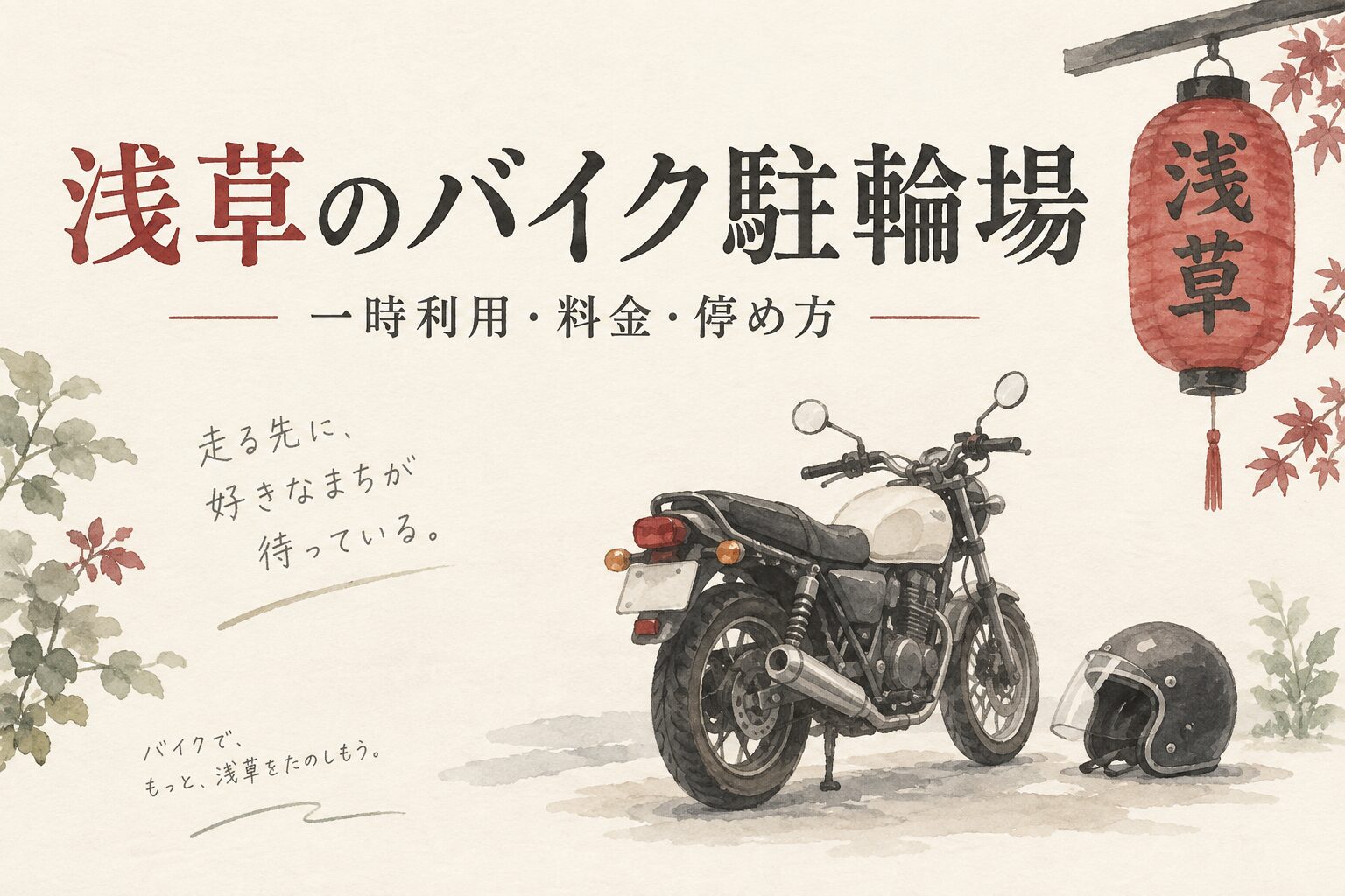 浅草のバイク駐輪場。一時利用・料金・停め方のガイド